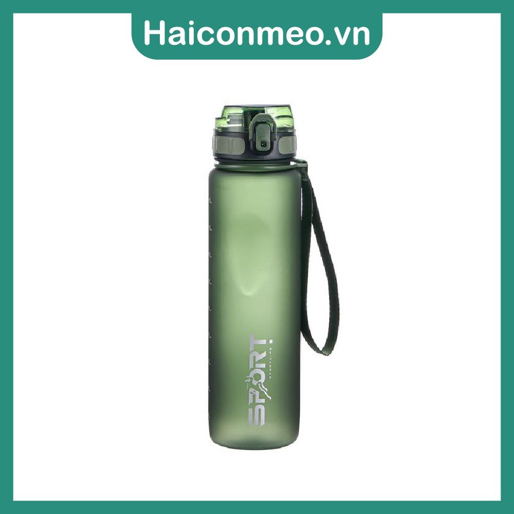 Bình nước thể thao Sport tập gym chạy bộ đánh cầu lông, 1000ml có quai