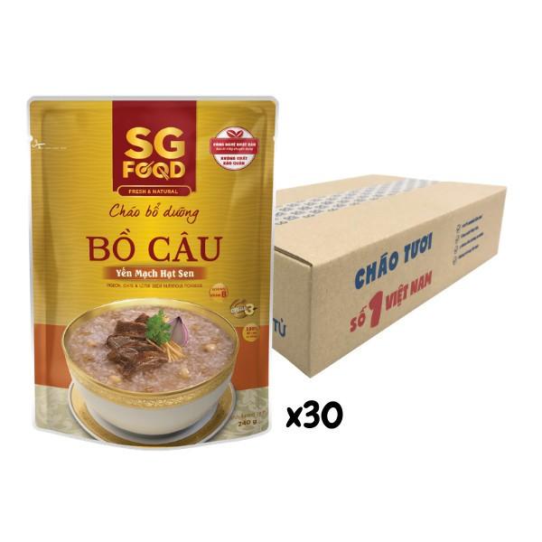 Thùng cháo bổ dưỡng Sài Gòn Food bồ câu yến mạch hạt sen 240g x 30 gói