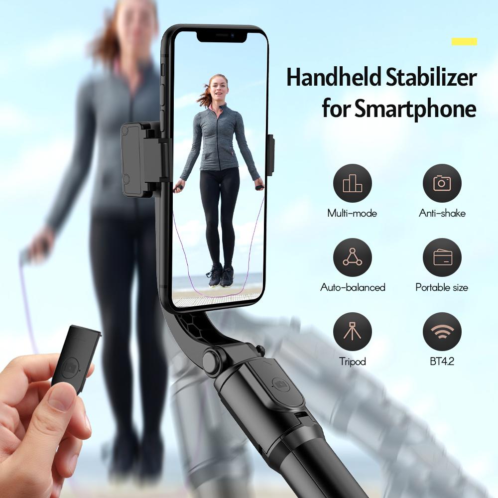 Bộ ổn định Gimbal cầm tay cho điện thoại thông minh Chân đế với chức năng tự động cân bằng từ xa BT 180 độ
