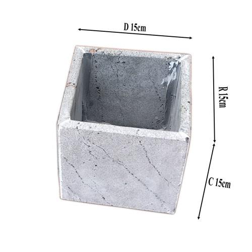 3 Chậu cây cảnh đá ong xám V20x20, V15x15, V10x10 cm