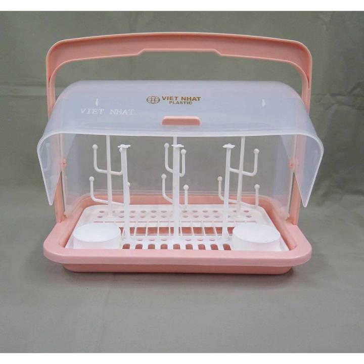 Khay úp ly , bình , chén bát , úp bình sữa size lớn có nắp đậy chống bụi nhựa Viêt Nhật cao cấp