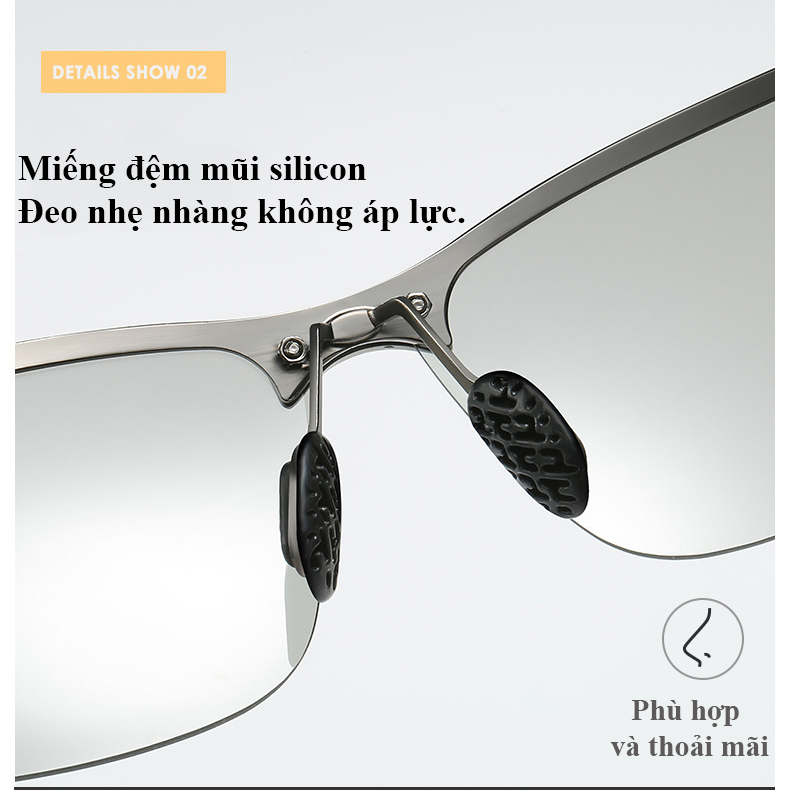 Kính râm nhìn đêm nam M05M kính râm thay đổi màu sắc cảm quang lái xe đặc biệt ngày và đêm sử dụng kép phân cực lái xe
