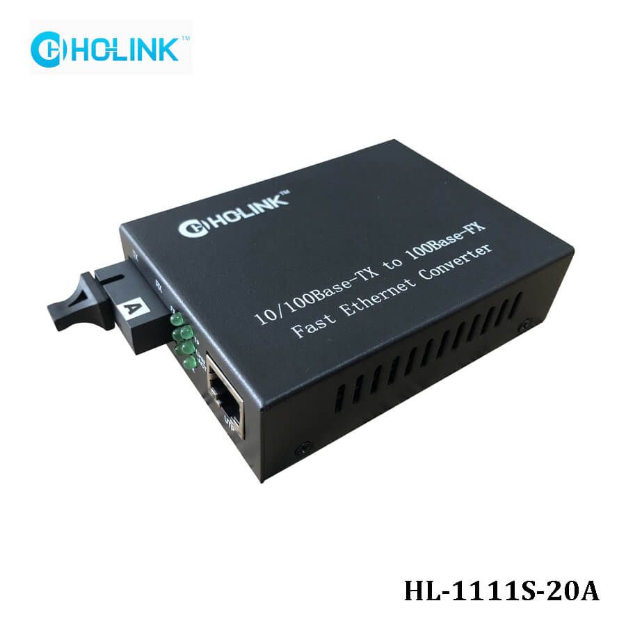 Bộ chuyển đổi quang điện Ho-Link HL-1111S-20AB | 1 sợi quang 10/100MB - Hàng chính hãng