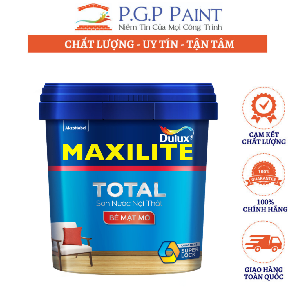 Sơn Nội Thất Maxilite Total 30C Mờ Sơn Nước Trong Nhà Chất Lượng Cao, Đẹp Và Lâu Phai Giúp Chống Bong Tróc Hiệu Quả