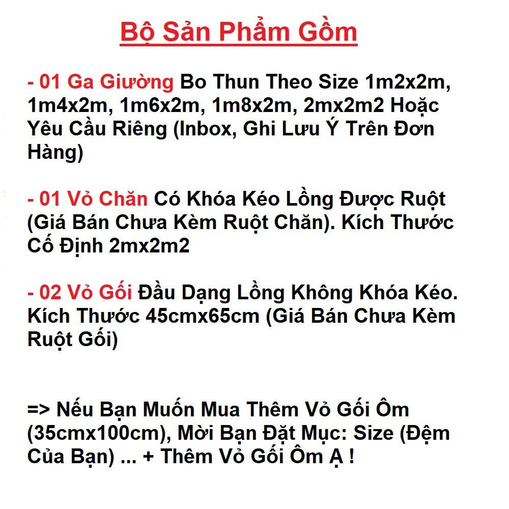 Bộ Chăn Ga Gối Cotton Tici Đũi Cao Cấp Các Màu Mới