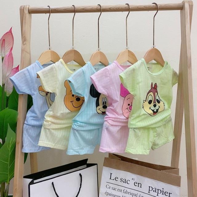 Bộ cộc tay mùa hè cho bé trai bé gái sơ sinh 3-12kg, nhiều màu - BO4