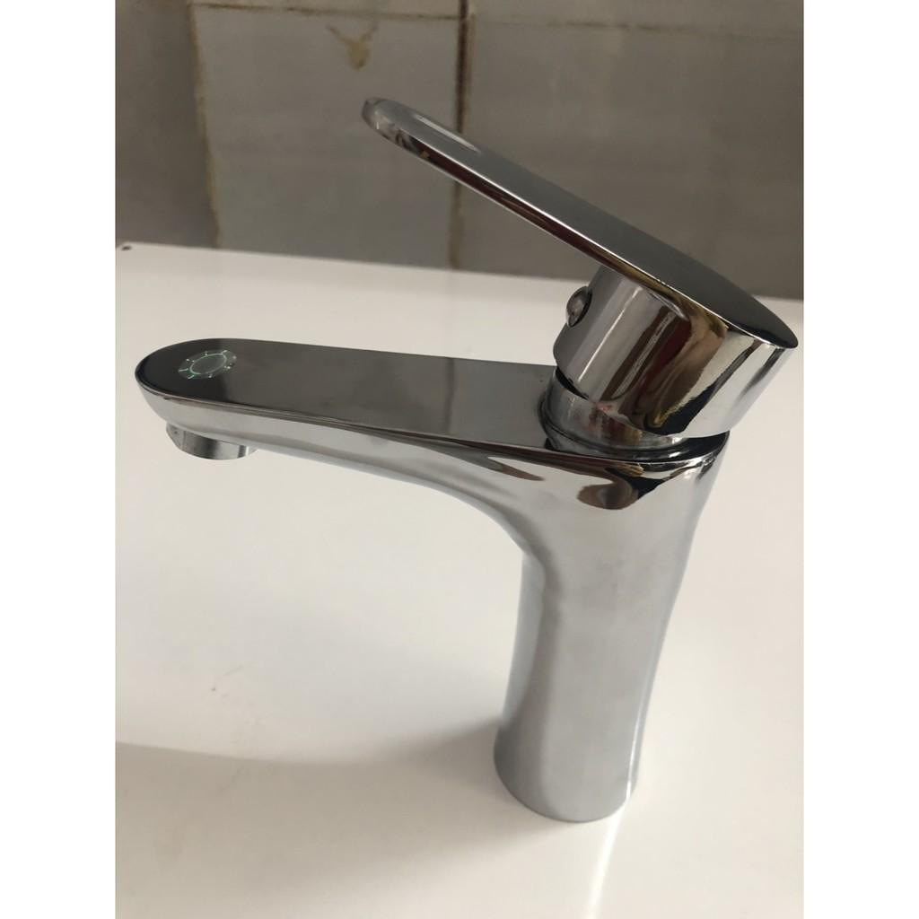 Vòi lavabo nóng lạnh bằng đồng nguyên chất Lớp mạ Niken – Crom cao cấp tặng cặp dây nóng lạnh