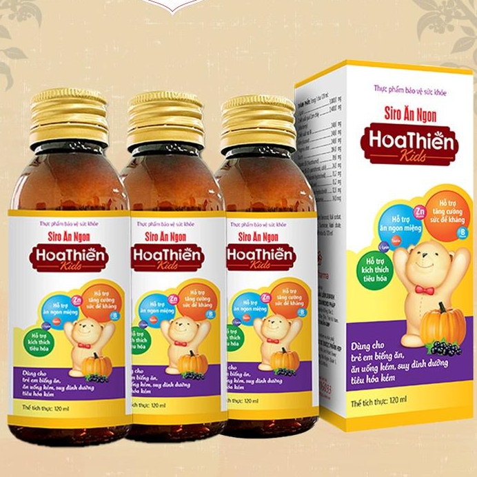 Combo 3 chai Siro ăn ngon Hoa Thiên 120ml hổ trợ hệ tiêu hóa giúp bé ăn ngon hơn