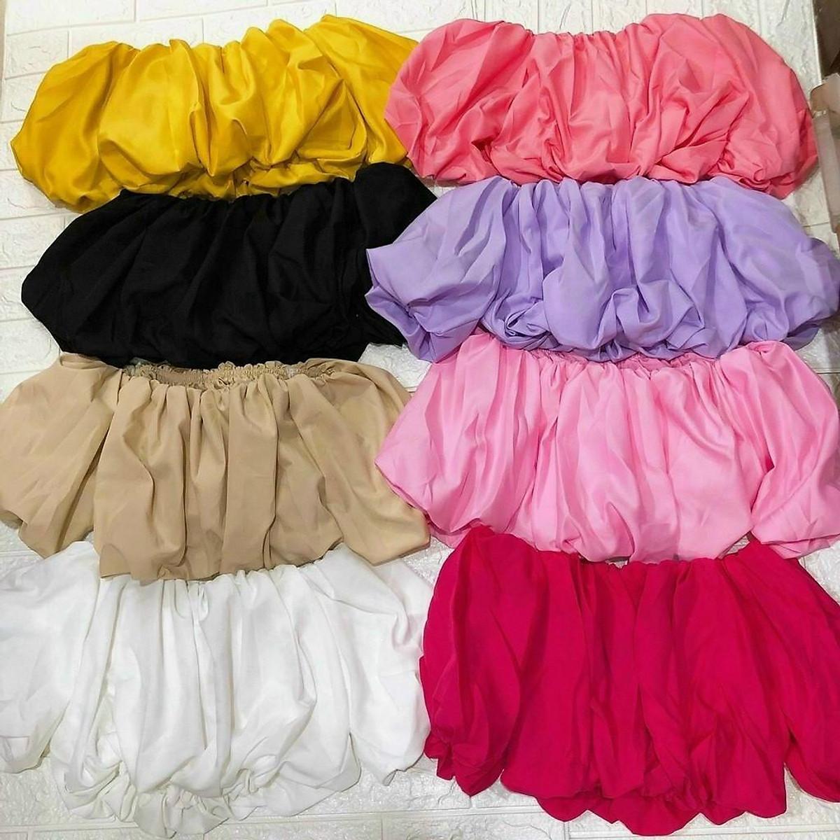 Áo croptop trễ vai 2 lớp