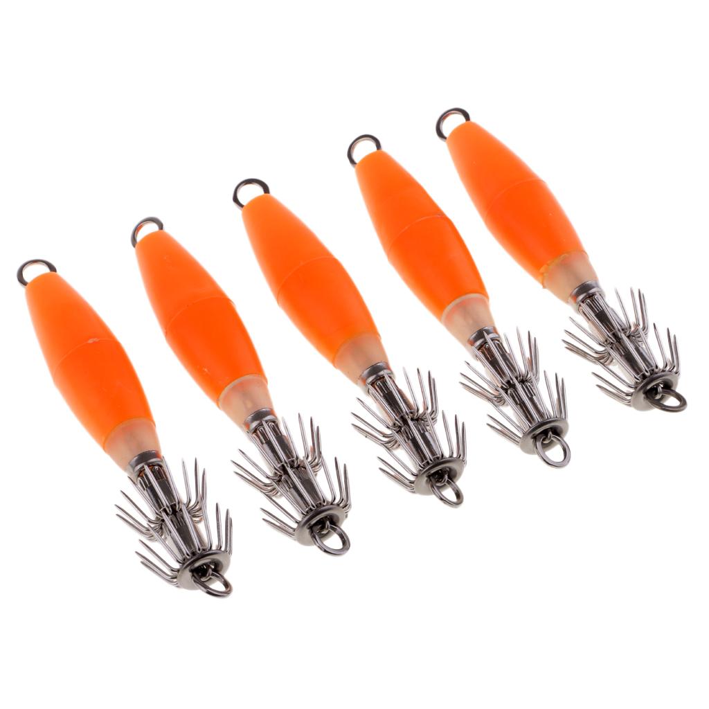 5pcs Sea Fishing Squid Octopus Hook Saltwater Fishing Lure Hard Bait