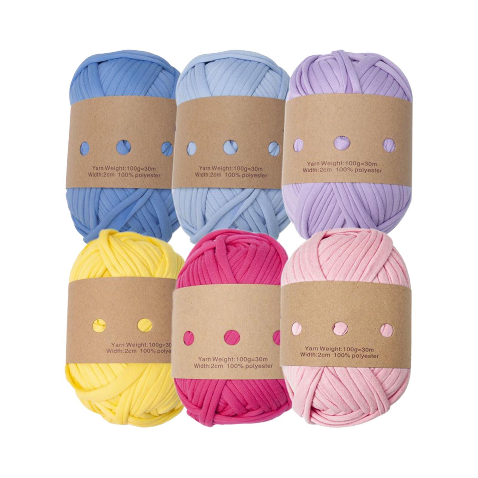 6x Knitting Yarn Set Crochet Baskets Throw Blanket Pet Bed Fabric Cloth Yarn