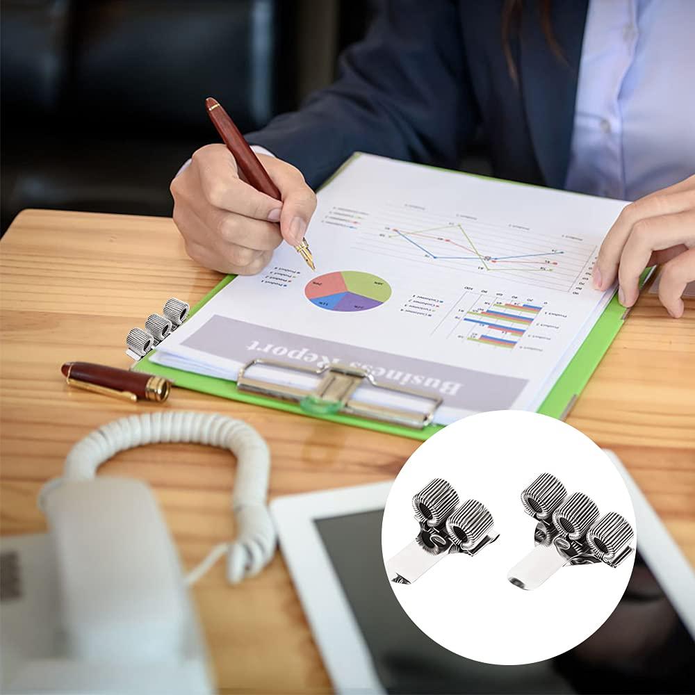 Người giữ túi bỏ túi kẹp pin clip, 10 miếng kim loại có giá đỡ bằng thép không gỉ kẹp bút chì clip been clip bạc ba lỗ/2 lỗ giữ bút kim loại cho nhà, văn phòng, bác sĩ, phi công
