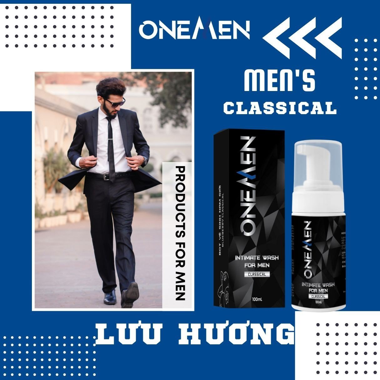 Bọt Vệ Sinh Nam Giới OneMen Dung Dịch Vệ Sinh Nam Tạo Bọt (100ml) Hương Nước Hoa Unisex