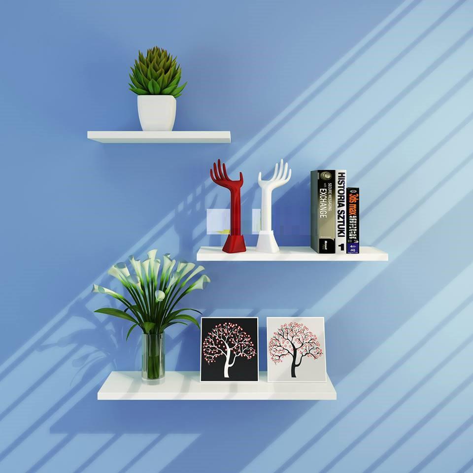 Kệ gố xanh chống ẩm bộ 3 thanh 30,40,50cm sâu 12cm + Tặng giá đỡ điện thoại hình gấu cute