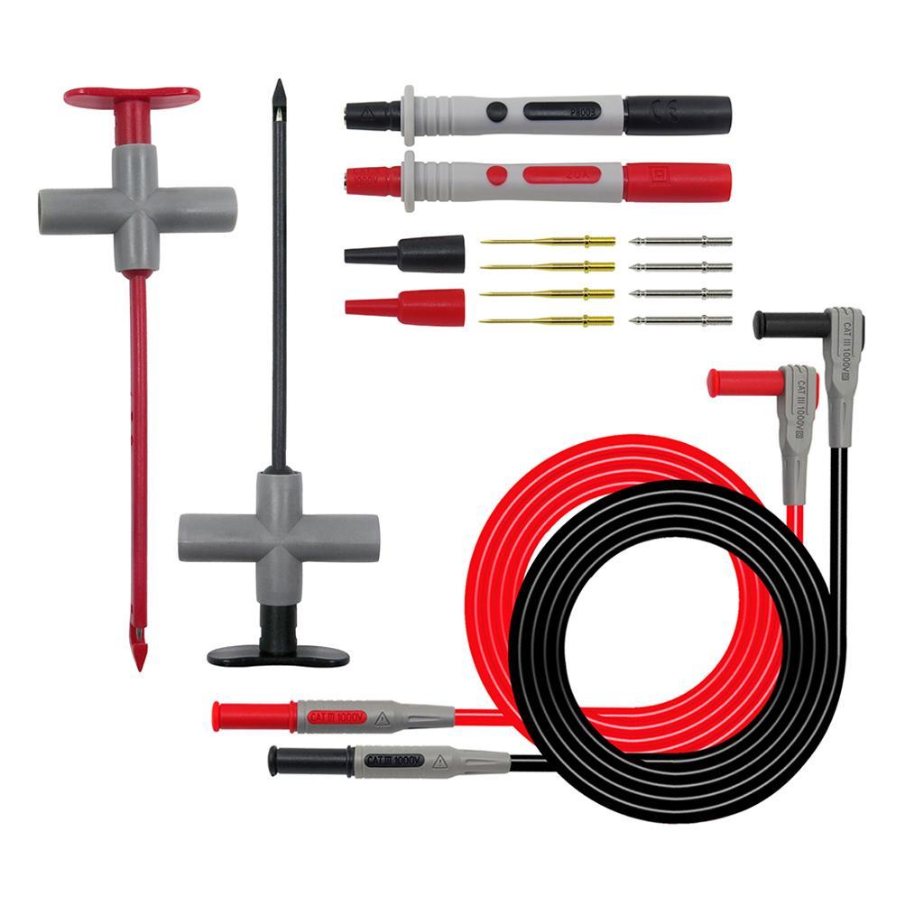 Electrical Multimeter Test Leads Set with Alligator Clips, Test Hook, Test Probes, Professional Kit Set