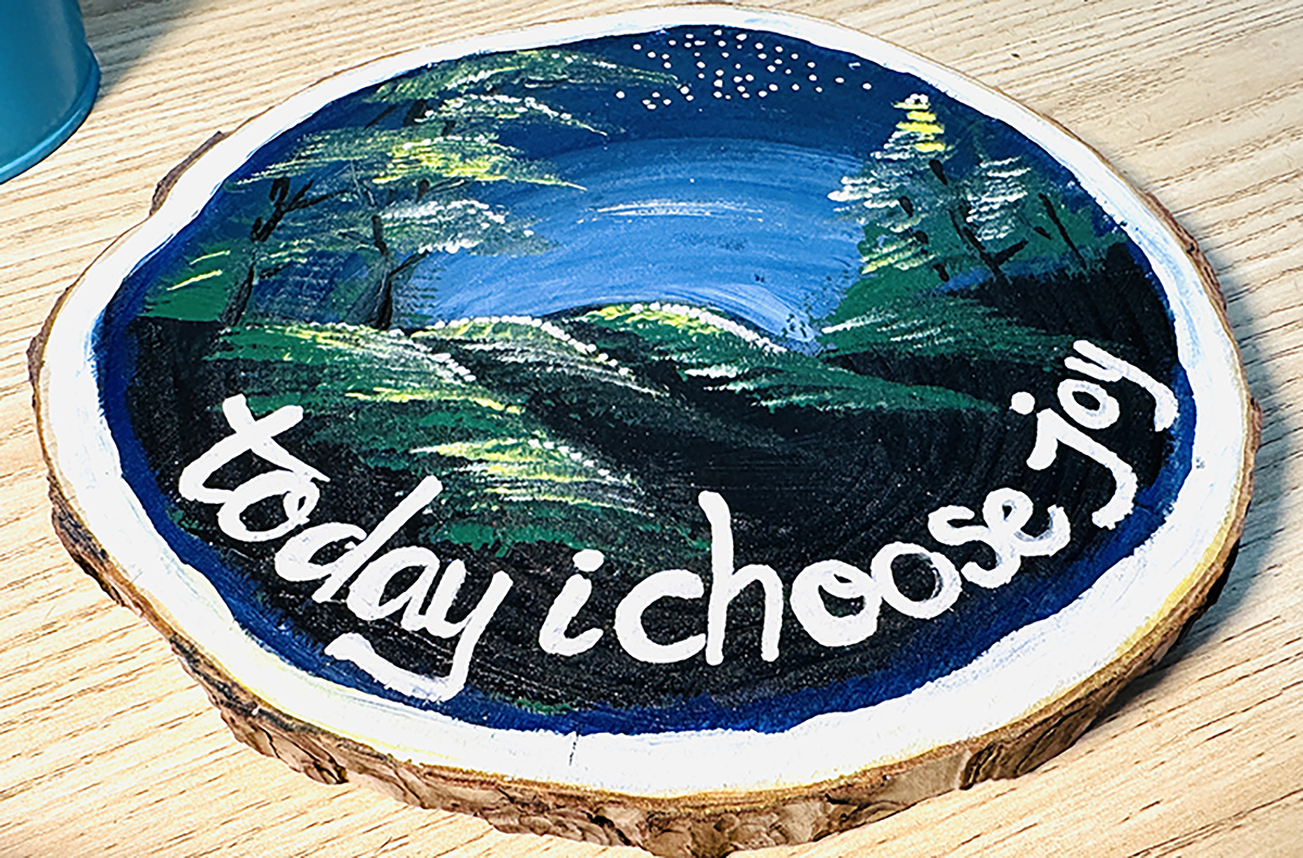 Tranh Vẽ Tay Trên Gỗ Thông Today I Choose Joy Decor Trang Trí Độc Bản Handmade