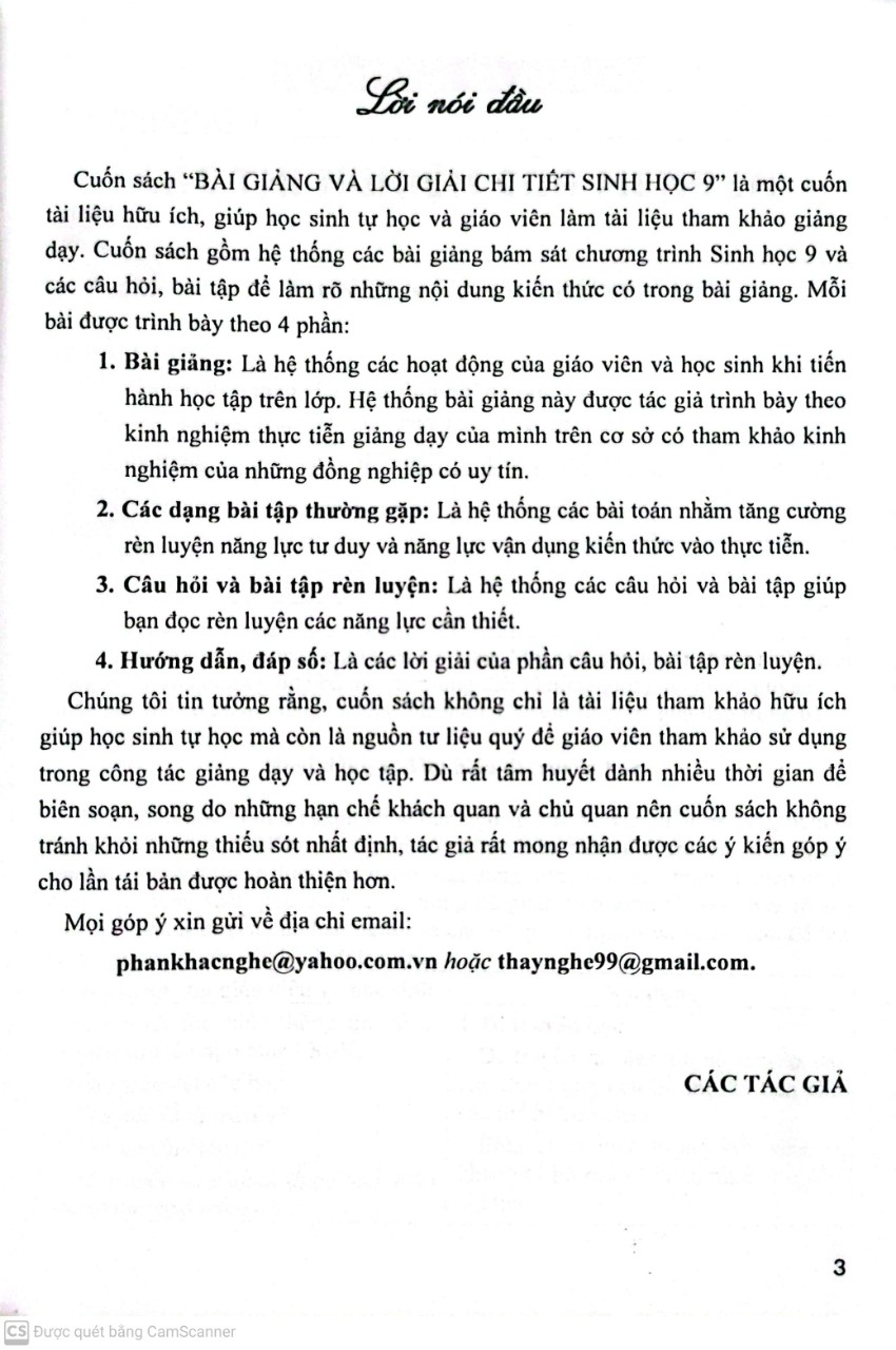 Bài Giảng &amp; Lời Giải Chi Tiết Sinh Học 9 (Tái Bản)