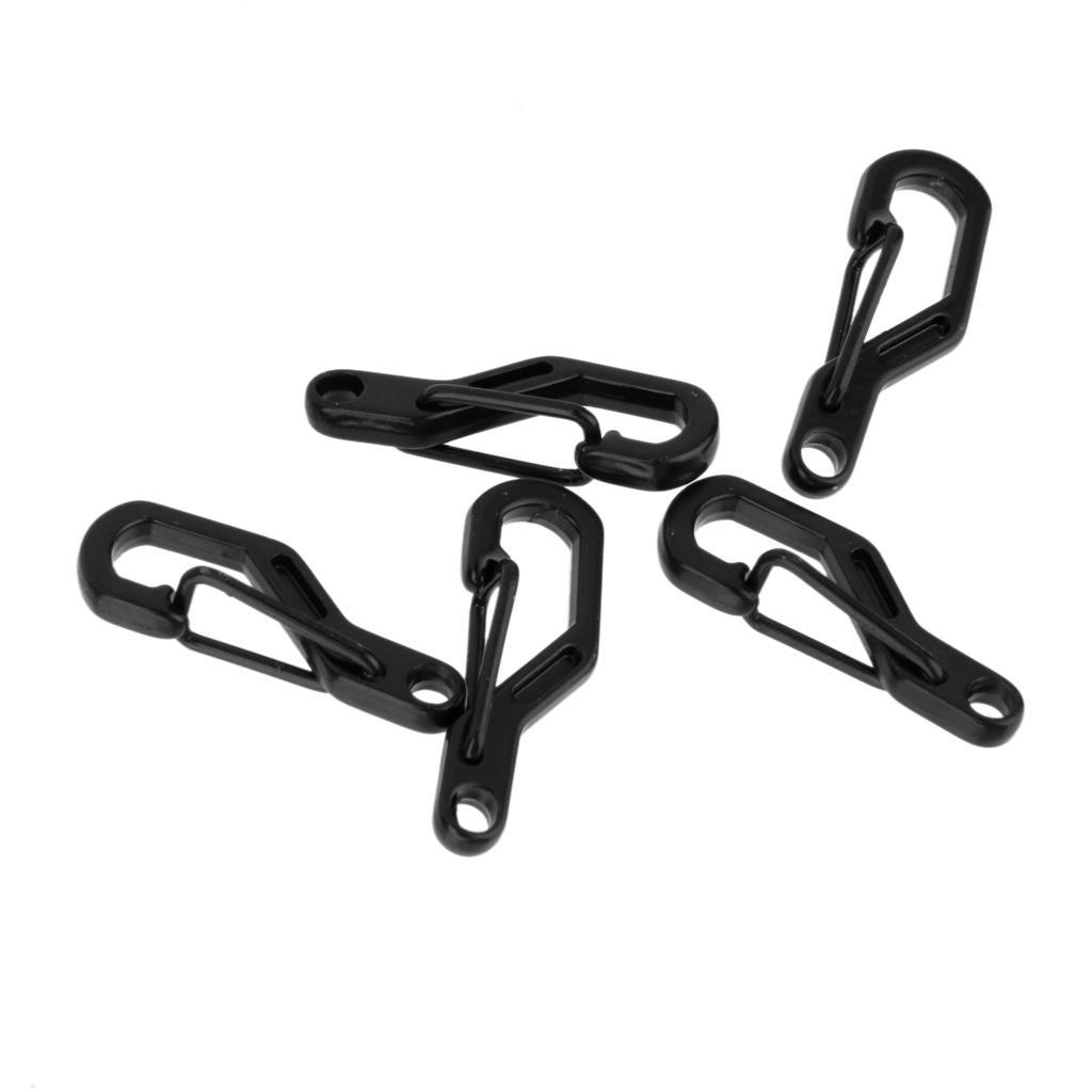 5pcs D Ring Climbing Hanging Buckle Snap Keychain Carabiners - Black