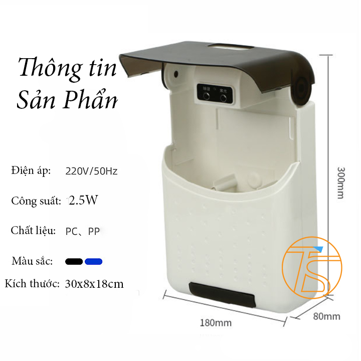 Hộp Đựng Muỗng Đũa Thông Minh Khử Khuẩn Sấy Khô Dán Tường 3in1 Kèm Adapter Và Dây Cáp - Máy Xấy Thìa Muỗng Trong Nhà Bếp Sử Dụng Điện 220V