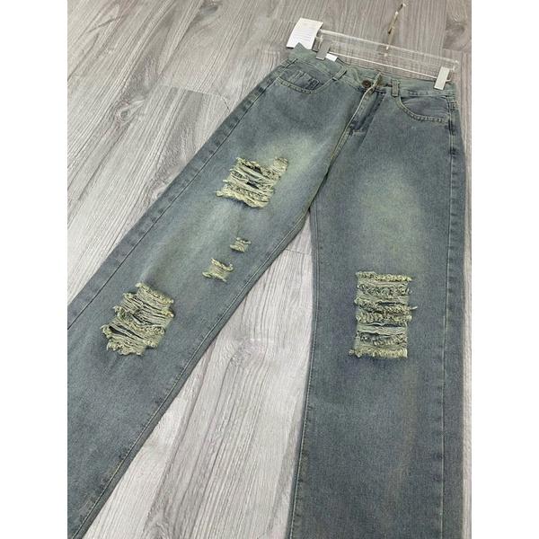 Quần baggy jeans ống suông màu lạ siêu đẹp
