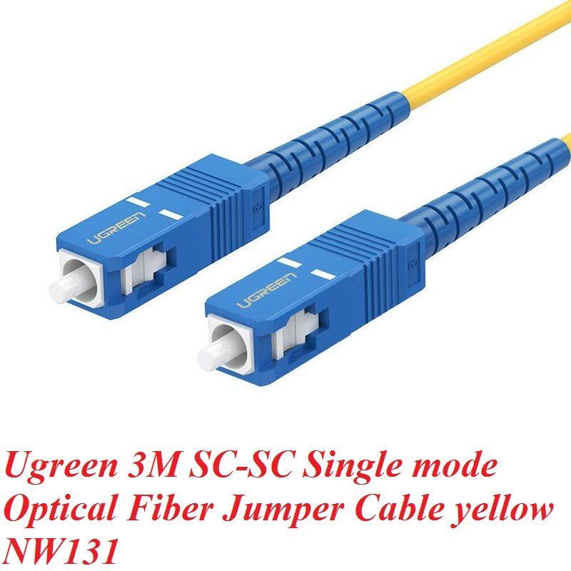 Ugreen UG70664NW131TK 3M SC-SC cáp nhảy quang Single mode màu vàng Optical Fiber - HÀNG CHÍNH HÃNG