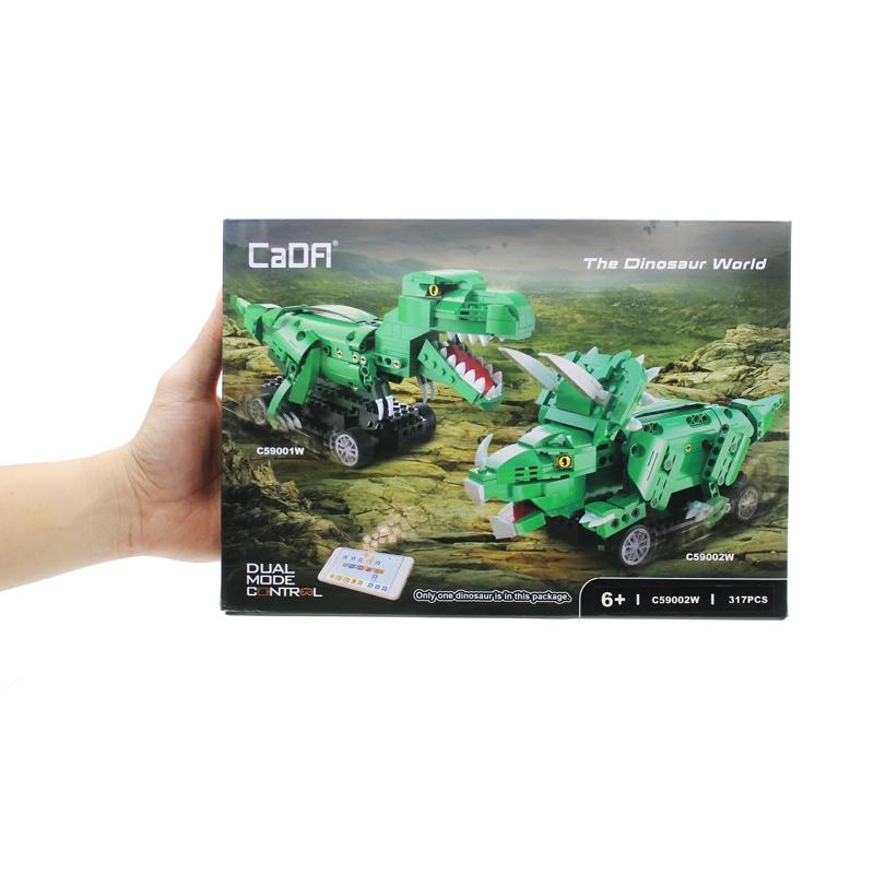 Đồ Chơi Lắp Ráp Robot Điều Khiển Khủng Long Ba Sừng - CaDA C59002W