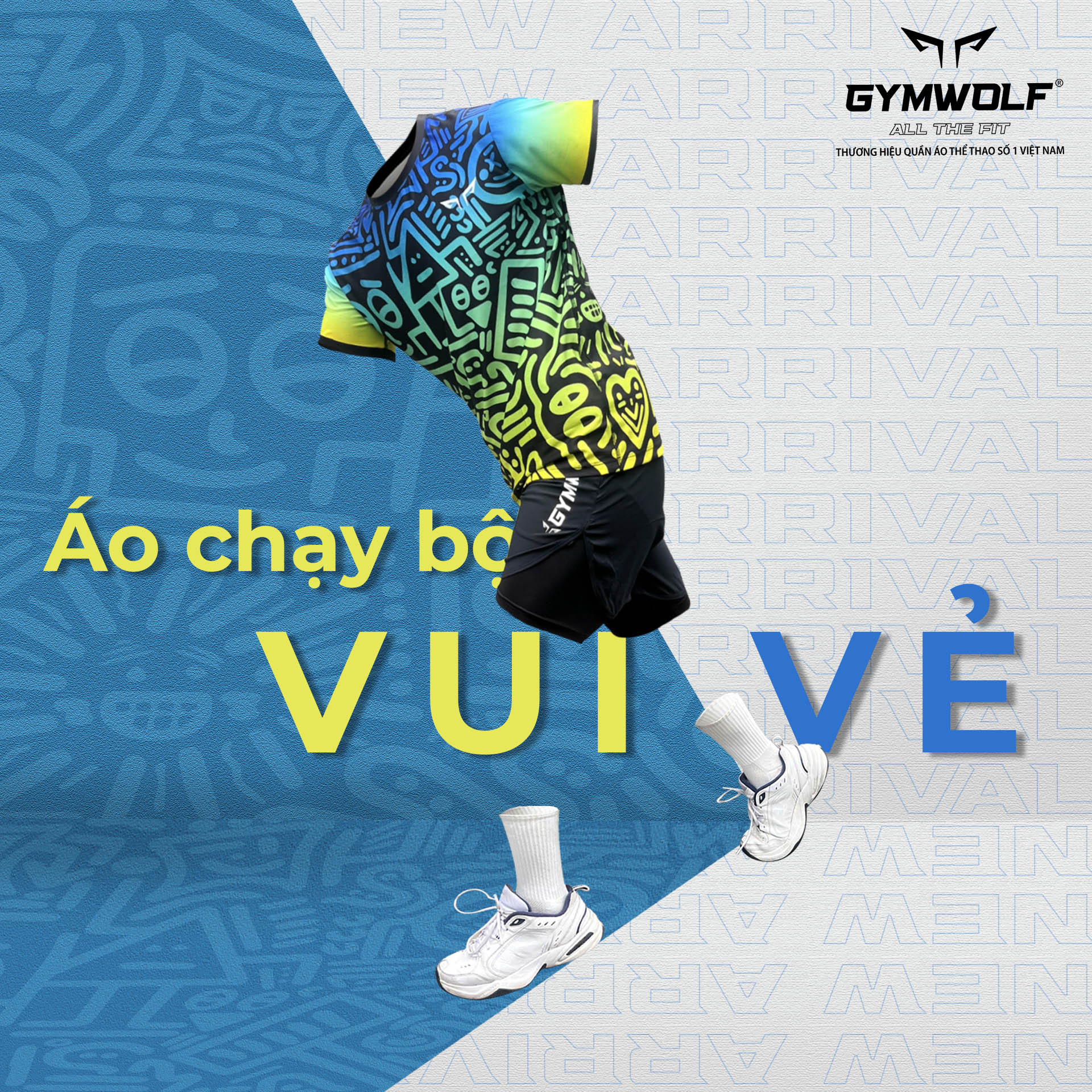 Áo Chạy Bộ Gymwolf, Áo Chạy Bộ Nam, Nữ, Chất Vải Wolf Active Nhẹ, Quick Dry, Áo Chạy Co Giãn 4 Chiều