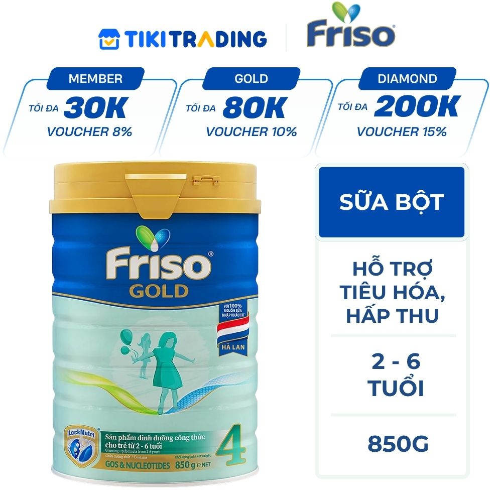 Sữa Bột Friso Gold 4 850g (Dành Cho Trẻ Từ 2 – 6 Tuổi)