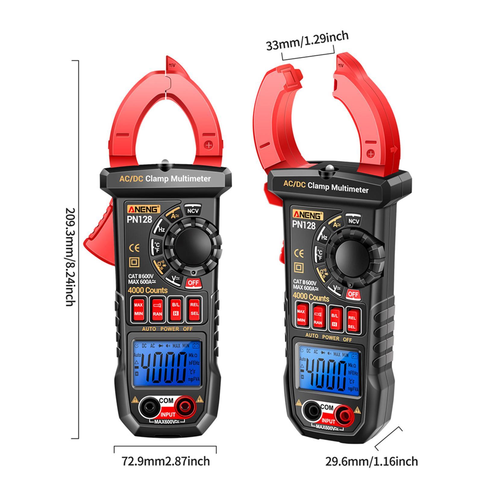 Digital Clamp Meter Voltage Tester Backlight Screen Non-contact Ncv,Resistance Voltage Meter Tool for Cars Troubleshooting Household Outlets