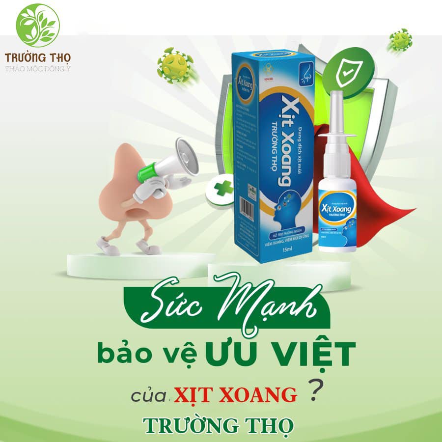 XỊT XOANG MŨI TRƯỜNG THỌ GIẢM VIÊM MŨI DỊ ỨNG, VIÊM XOANG MẠN, CẢM CÚM. DỨT ĐIỂM XOANG CẤP VÀ MÃN TĨNH CHAI 15ML – HÀNG CHÍNH HÃNG