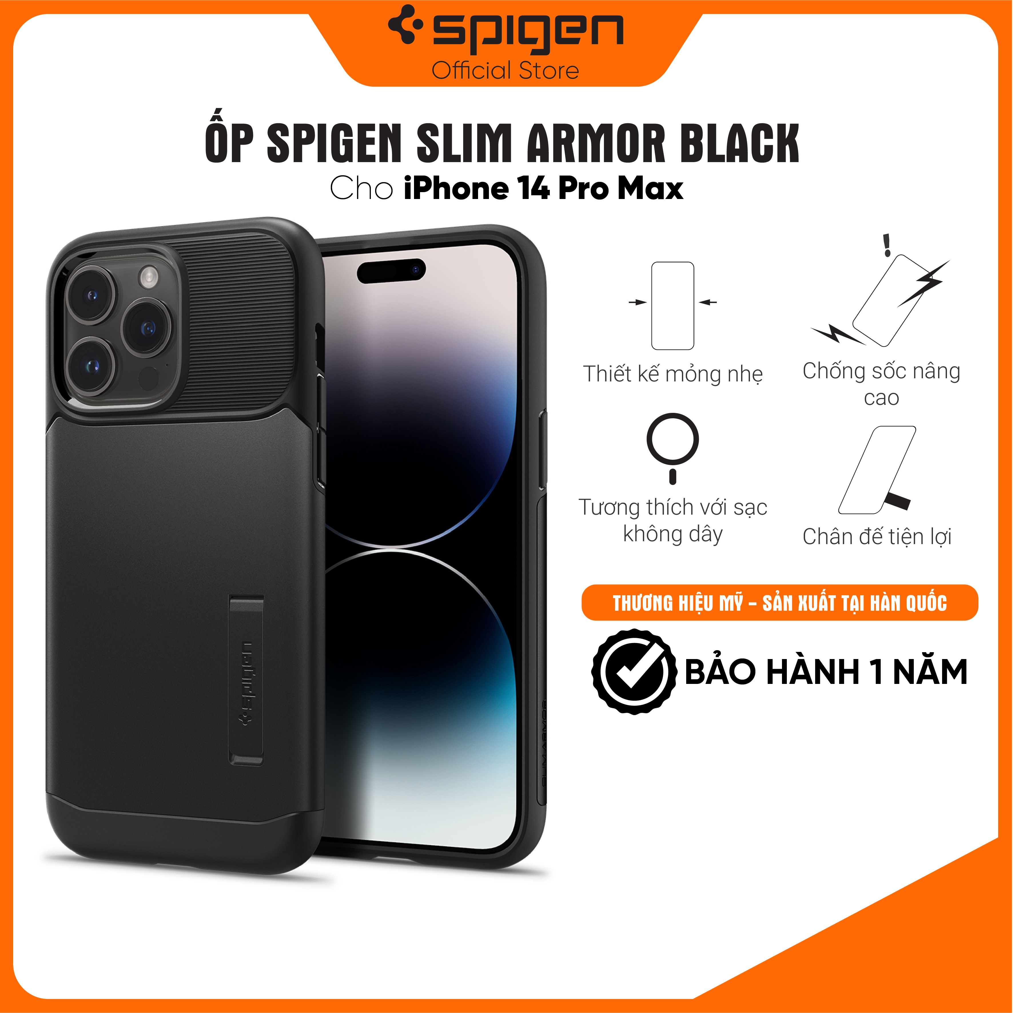 Hình ảnh Ốp lưng Spigen Slim Armor cho iPhone 14/14 Plus/ 14 Pro/14 Pro Max - Thiết kế mỏng nhẹ, chống sốc, chống bẩn, viền camera cao - Hàng chính hãng