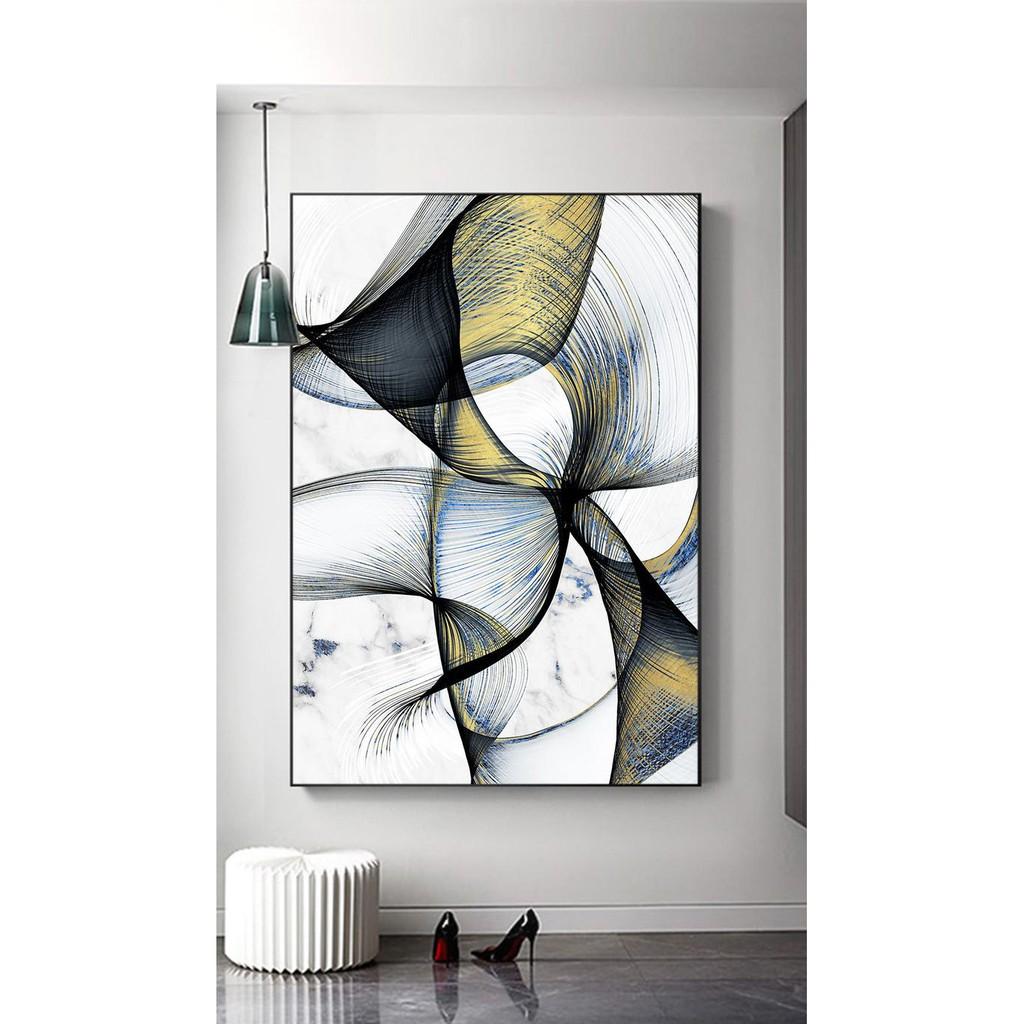 Tranh treo tường | Tranh trừu tượng Nordic Modern Minimalist gold lines Abstract painting printable