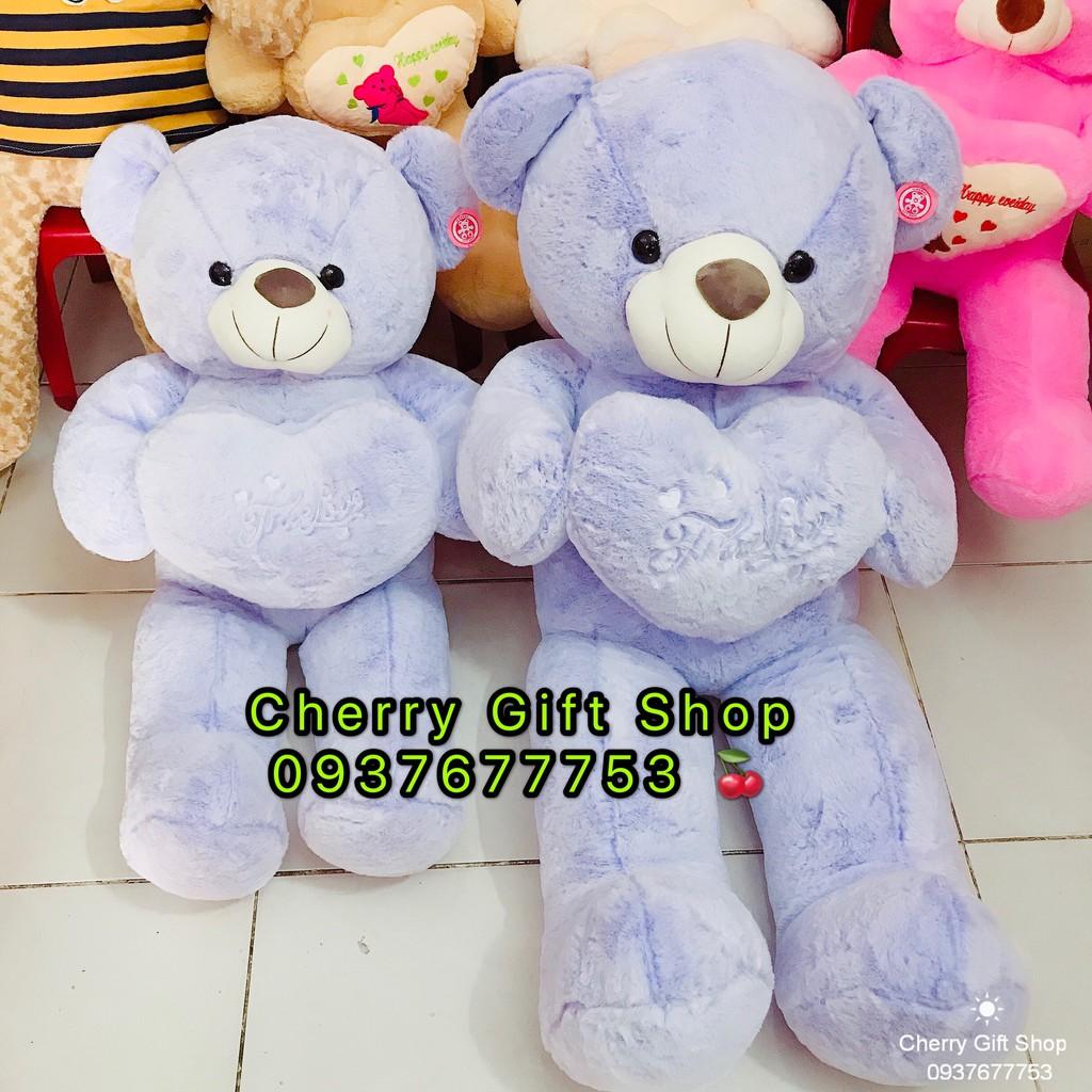 Gấu Bông Teddy Ôm Tim Cao Cấp Hàng Nhập 1m2 Ảnh Shop Chụp