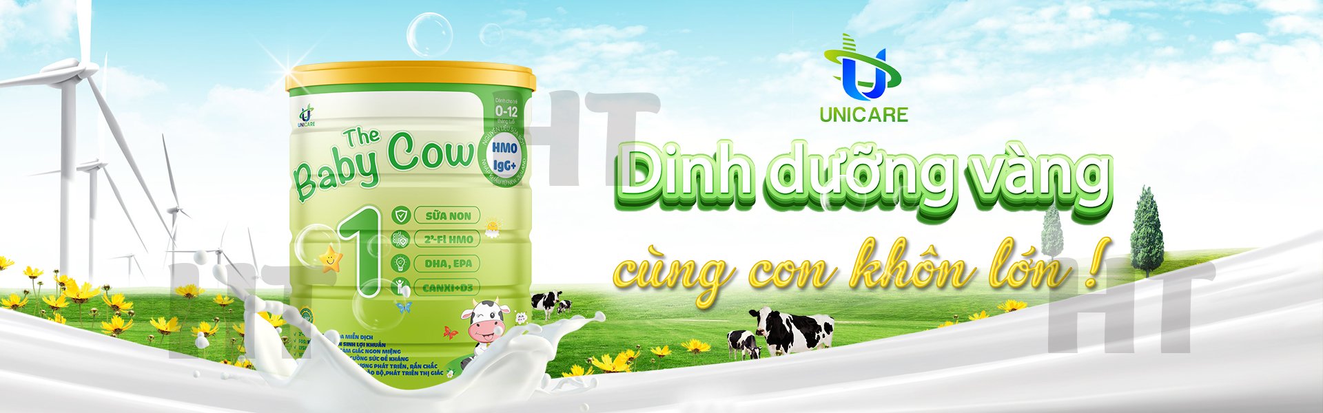 Combo 4 lon Sữa Non The Baby Cow 1 (900gr)