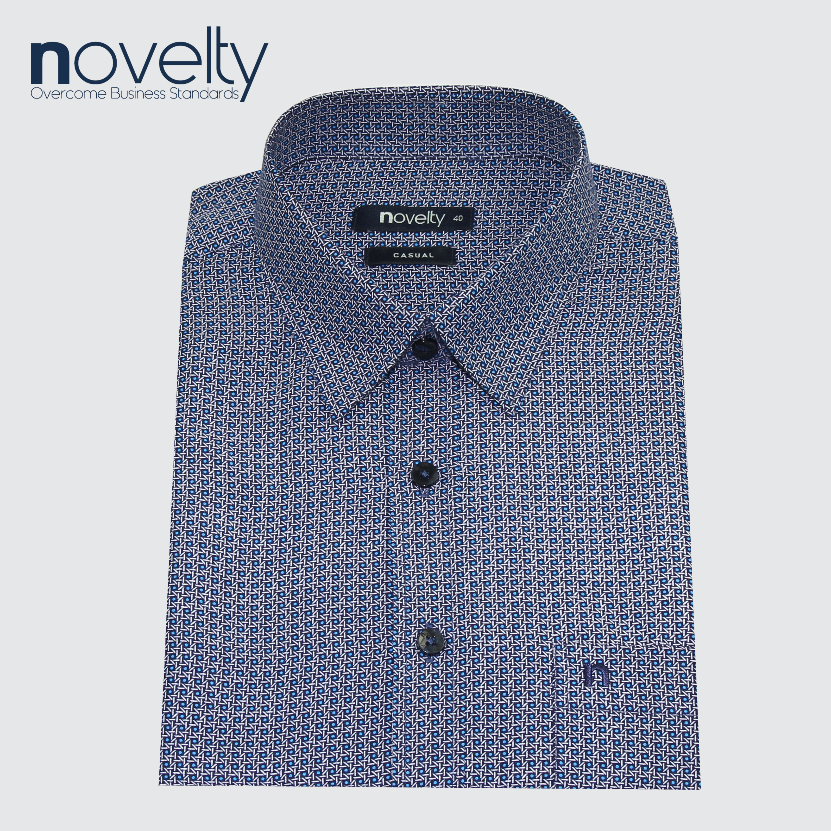 Áo sơ mi nam ngắn tay Novelty hoa văn Casual NSMMHTNSPB220275N