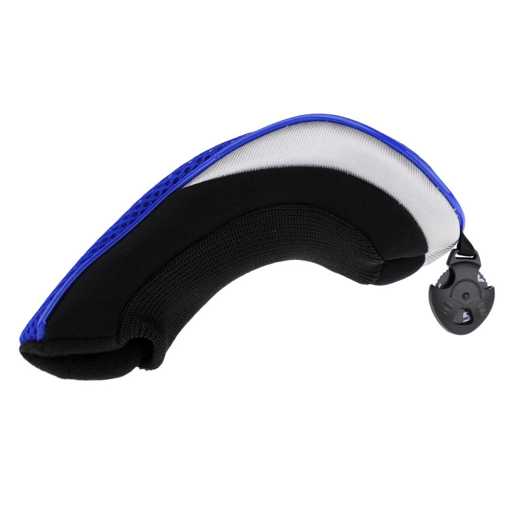 2x Golf Hybrid UT Club Head Cover Headcover W/ Number Tag Black Blue