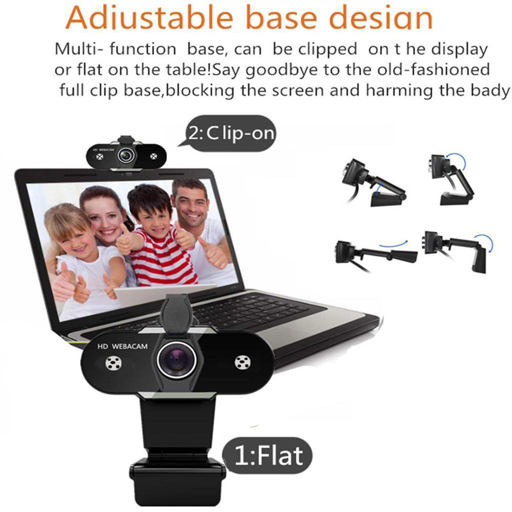 2X USB HD Webcam Web Cam Camera for PC Laptop Desktop Computer 1080P with Cover