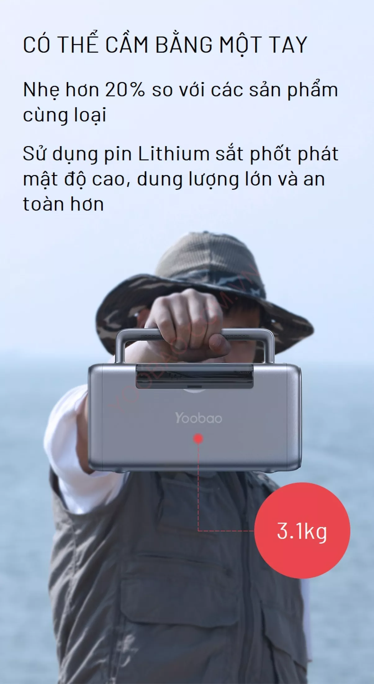 Trạm sạc dự phòng Yoobao EN300WLPD 80000mAh / 300WL- PD 65W cổng điện 220V/300W- Tích hợp đèn Pin