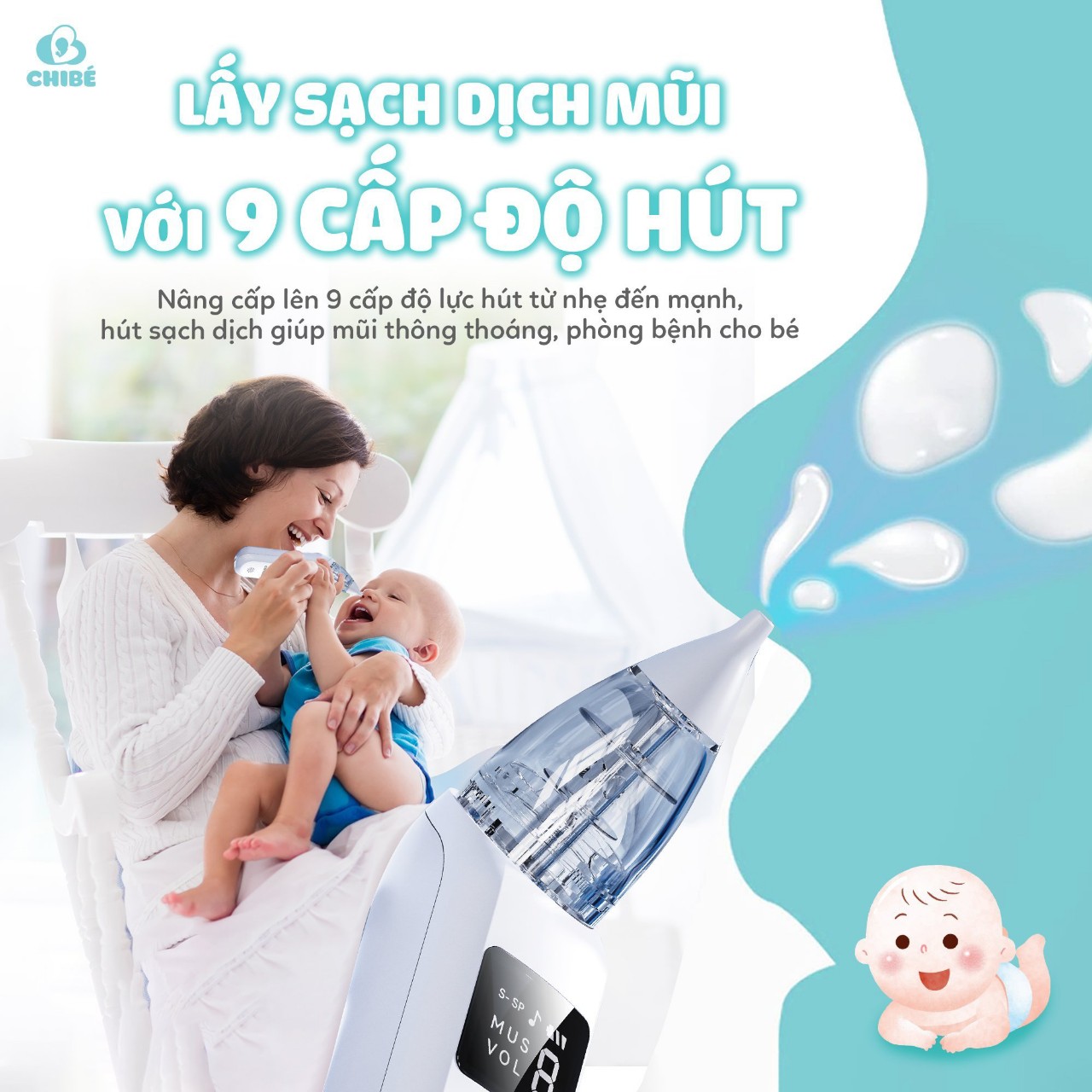 Hút mũi trẻ em CHIBÉ Plus thế hệ mới