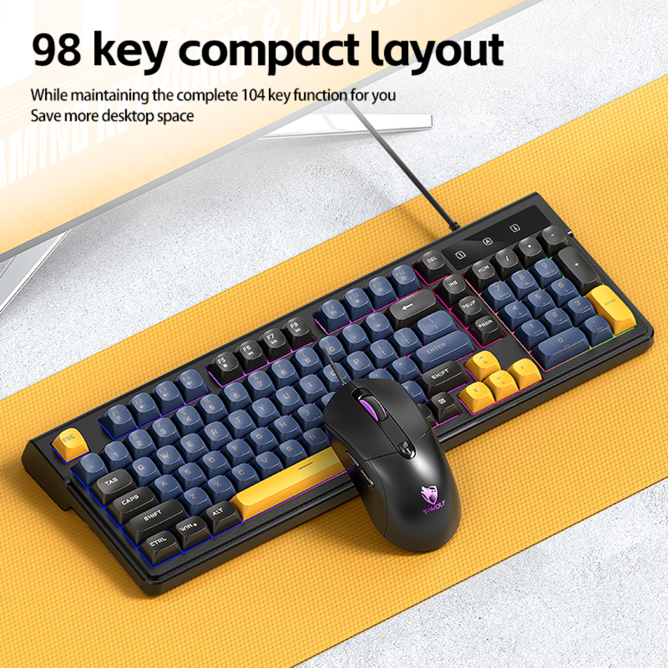 Combo Phím Chuột Có Dây T-WOLF TF330 – Hàng Chính Hãng