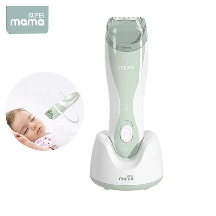 Tông đơ cắt tóc cho bé nhãn hiệu Super Mama SM-3689 tích hợp đầu hút tóc không gây ngứa, lưỡi cắt ceraramic- Hàng chính hãng