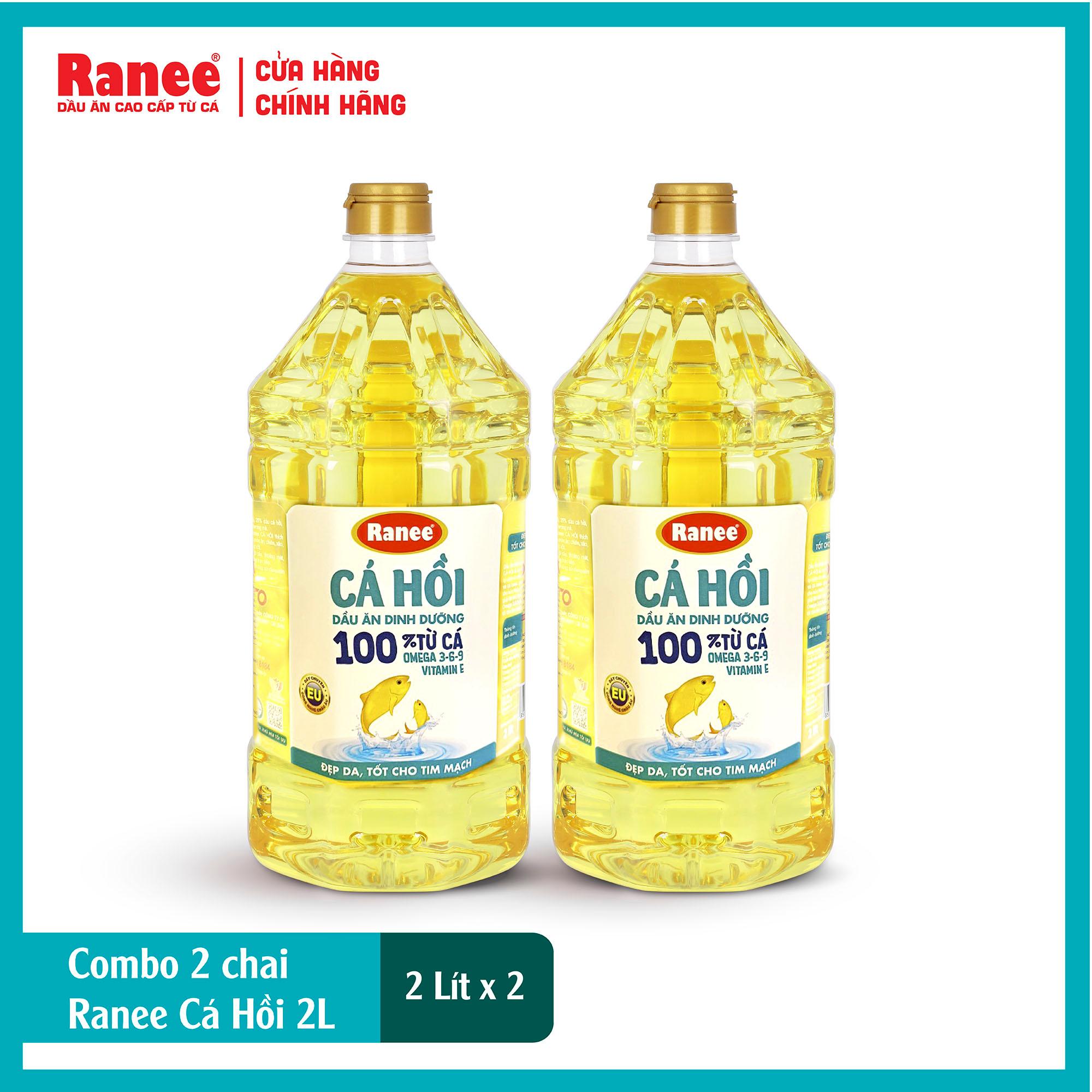 Combo 2 chai dầu ăn Ranee CÁ HỒI 2 lít
