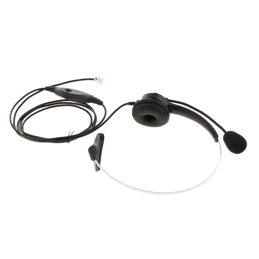 RJ9 Call Center Telephone Headphone w/ Noise Cancelling Monaural Headsets