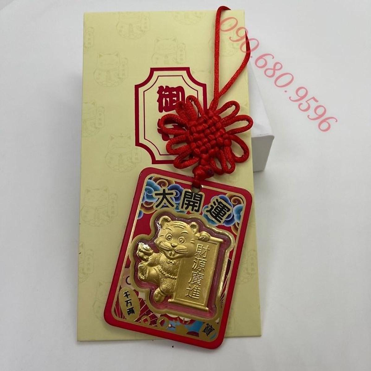 Dây Treo Con Hổ Mạ Vàng Đại Cát Đại Lợi Kèm Phong Bao