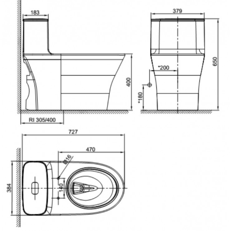 Bồn cầu một khối nắp điện tử American WP-1880PL