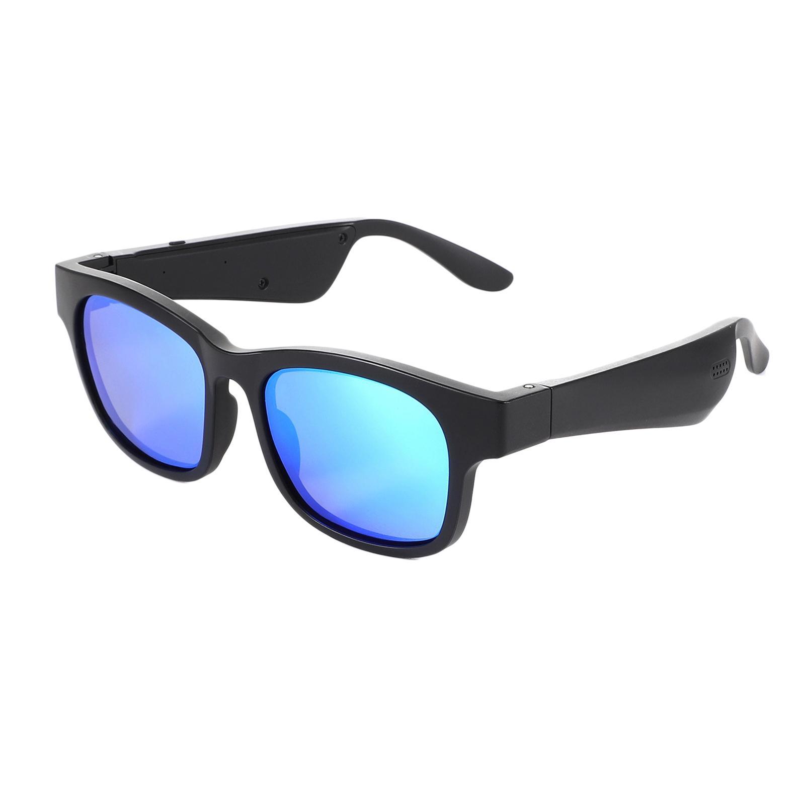 Conduction Glasses Sunglasses Bluetooth Wireless Headset Blue