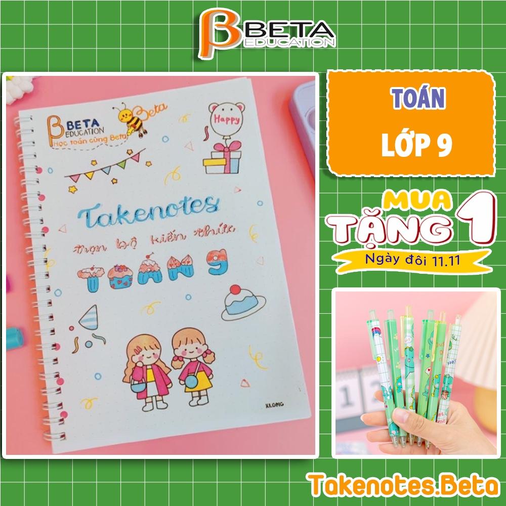 Sổ takenote toán 9, sổ tay ghi chép toán 9, sổ lò xo bìa trong Beta, sổ còng đóng Binder làm sổ planner bullet journal