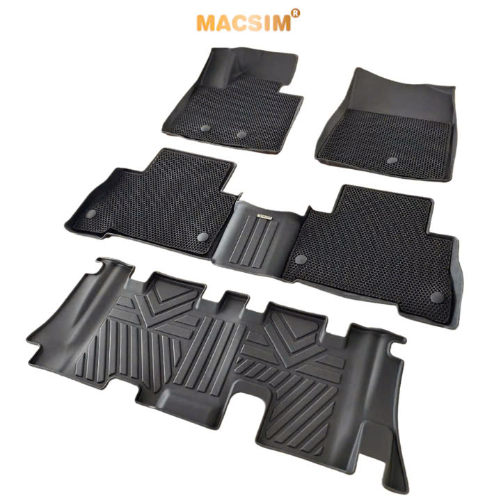 Thảm ô tô sd3 2 lớp dạng lưới lục giác Kia Sorento 2014-2020 màu đen - bề mặt cao su siêu sạch - Macsim