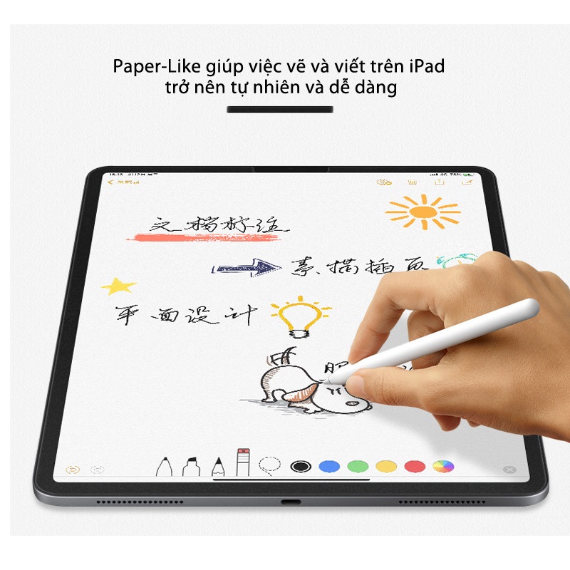 Miếng dán màn hình Paper Like Dành cho SamSung Galaxy Tab S9 , Tab S9 Plus , Tab S9 Ultra - Dán Nhám chống vân tay , sử dụng như viết trên giấy thật - Hàng Nhập Khẩu