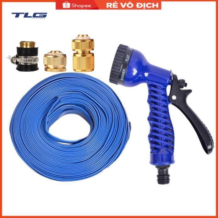 Bộ dây tăng áp 3 lần vòi xịt nước rửa xe, tưới cây loại 20m (cút đồng-nối đồng) 206843